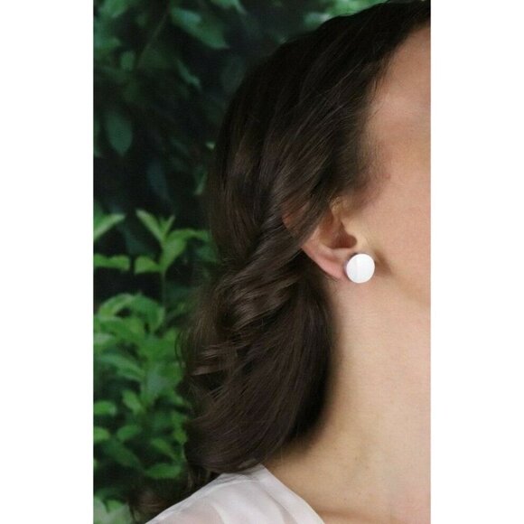 Sterling Silver Round Button Earrings Stud Post Earrings - Picture 2 of 9